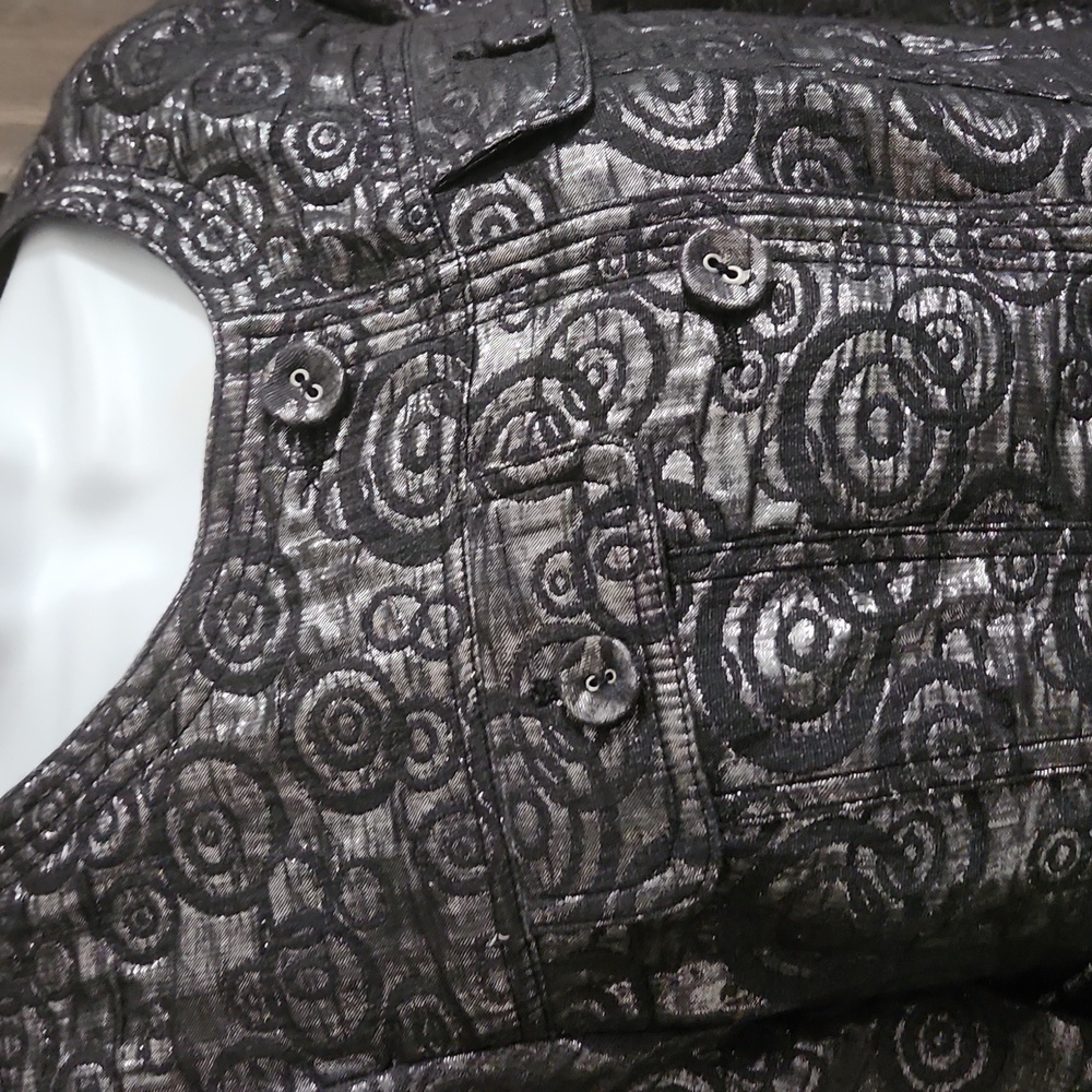 Ruby Rd Metallic Button Front Top - image 2